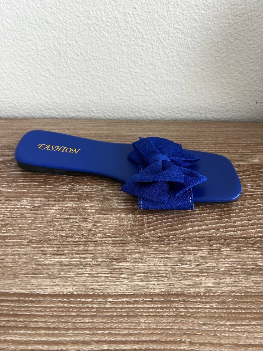 FASHION Royal Blue Bow Slide Mules - Women's Slip-On Sandals - Picture 5 of 6